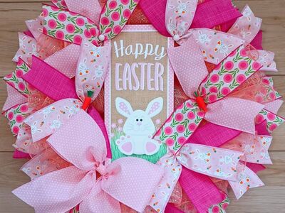 Happy Easter Spring Wreath