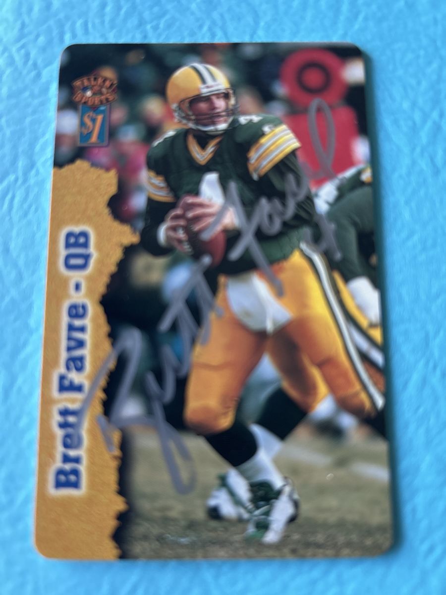 Brett Favre Autograph Score Board Certified Auto W/COA Hand Signed Green Bay Packers NFL Super Bowl Champions Football Card