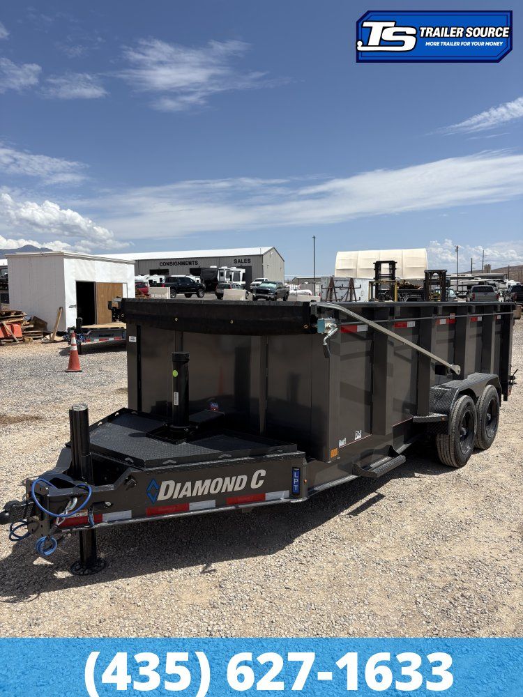 7x14 Diamond C LPT 208 Dump Trailer - 44" Sides - 18K GVWR - 18 Ply Tires, ABS Brakes, Hydraulic Jack(s)