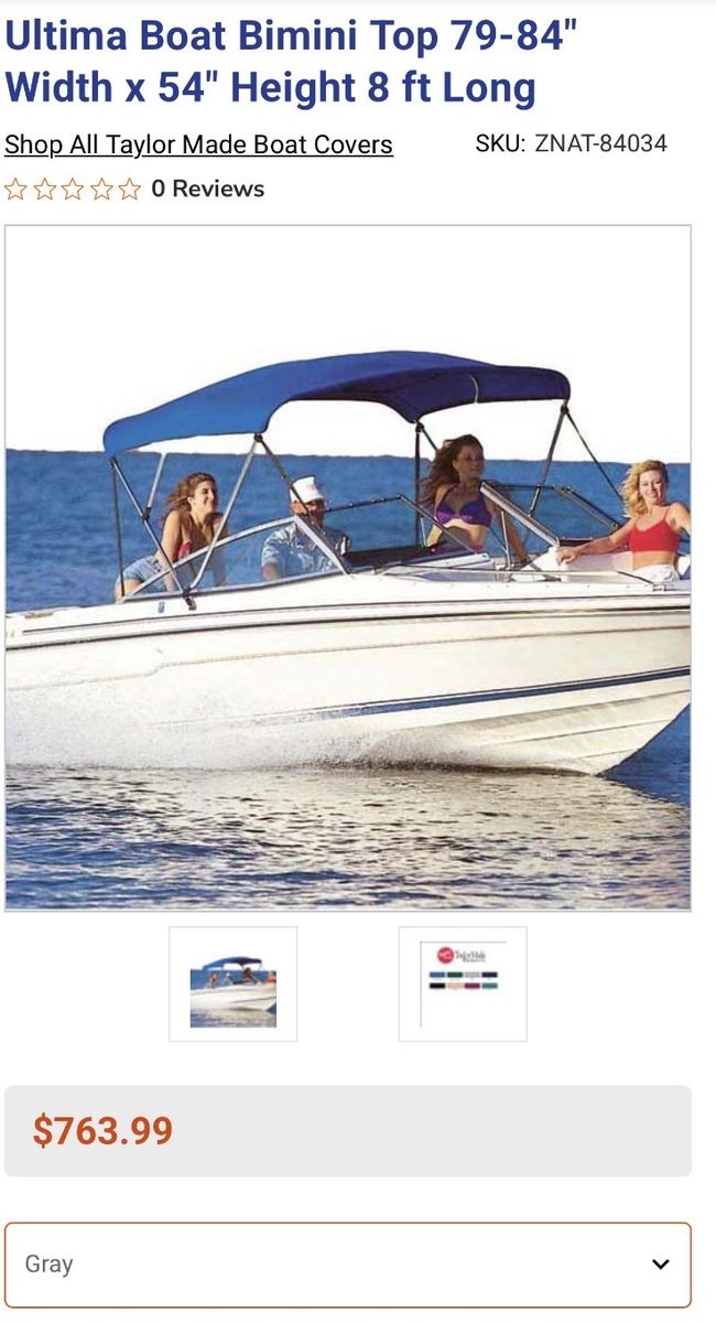 Taylor made Ultima Gray Fabric Complete Bimini Kit