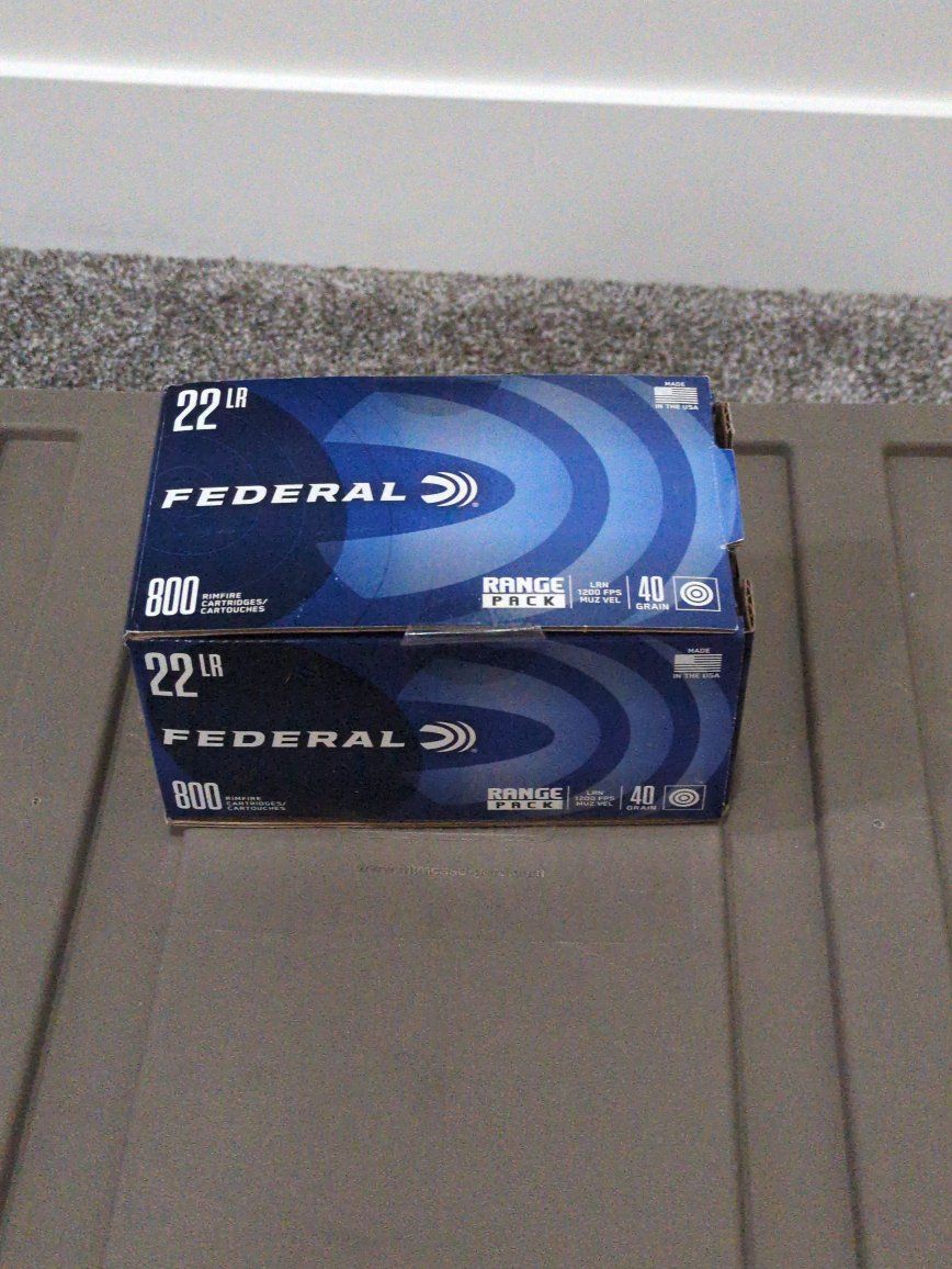 Federal 22 LR Range Pack Rimfire Cartridges - 800 Rounds, 40 Grain LRN