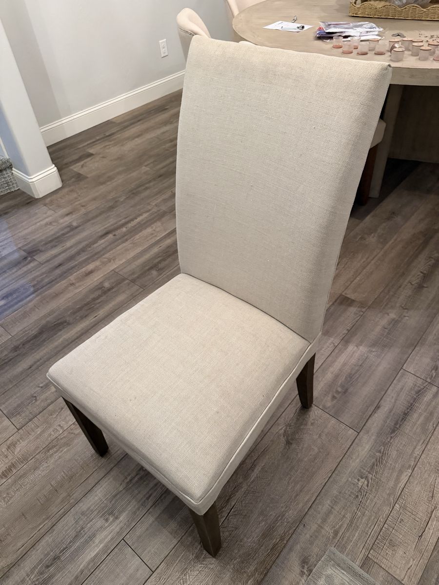 Upholstered Dining Chair Set - Neutral Tone, High Back - Gently Used - 8 chairs