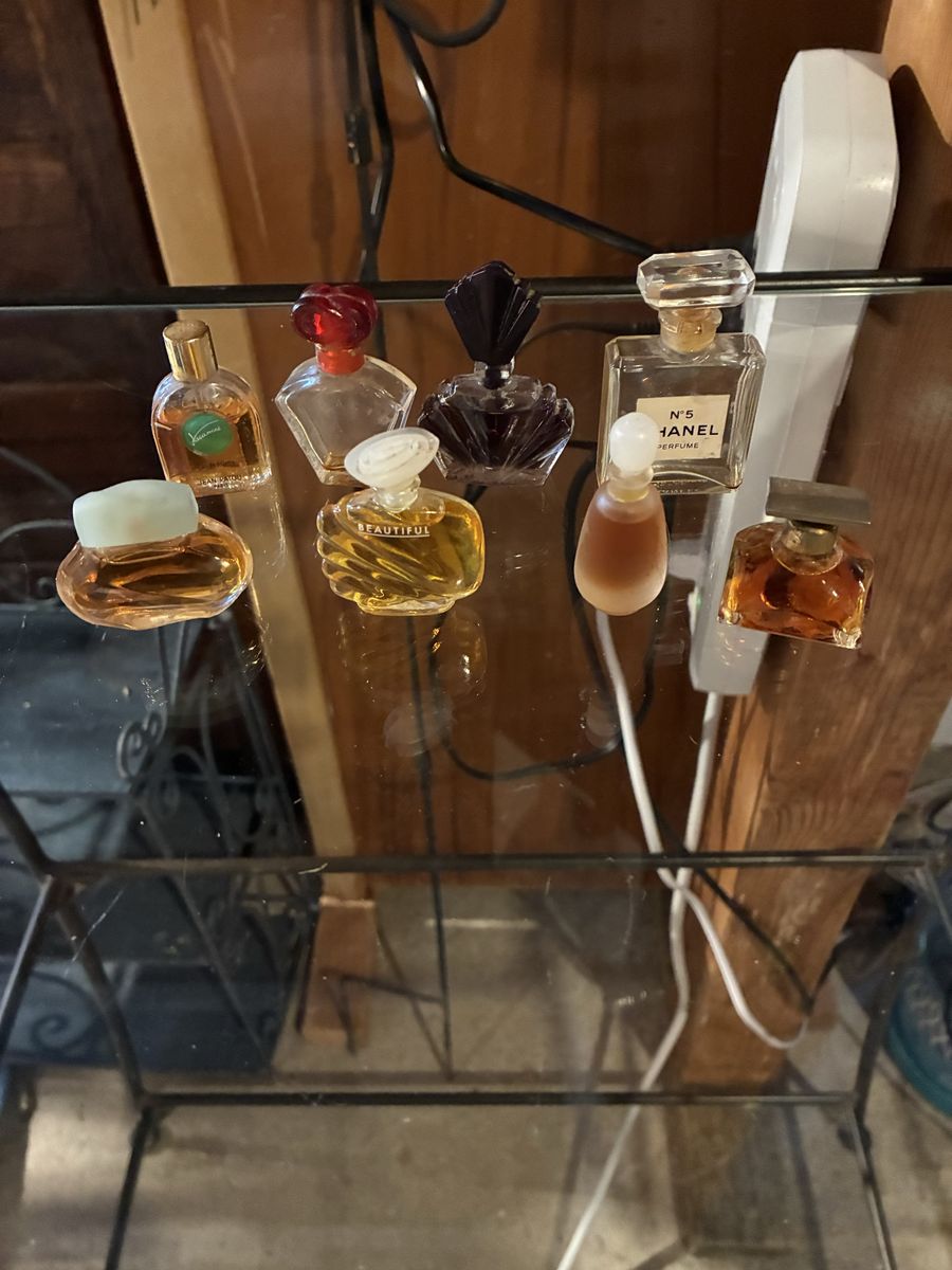 8  vintage perfume bottles some full 