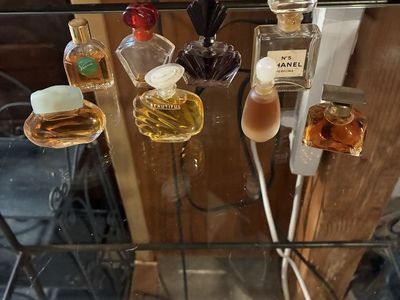 8 vintage perfume bottles some full