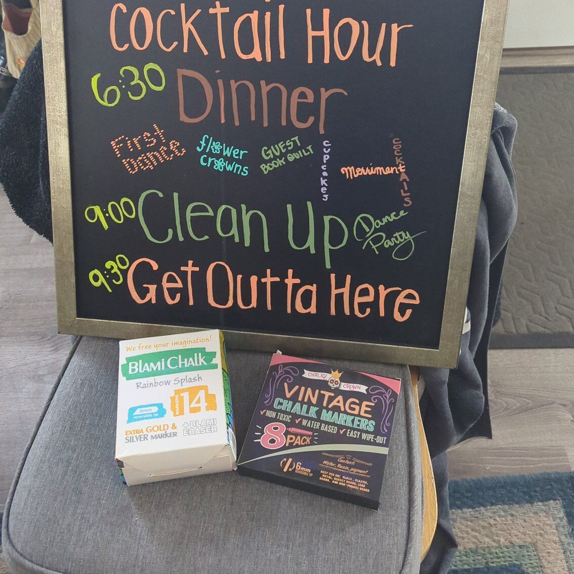 Blackboard Sign and Markers