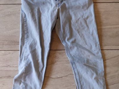 Vintage Bonjour Light Wash High Waisted Zigzag Button Fly Jeans Size 11/12