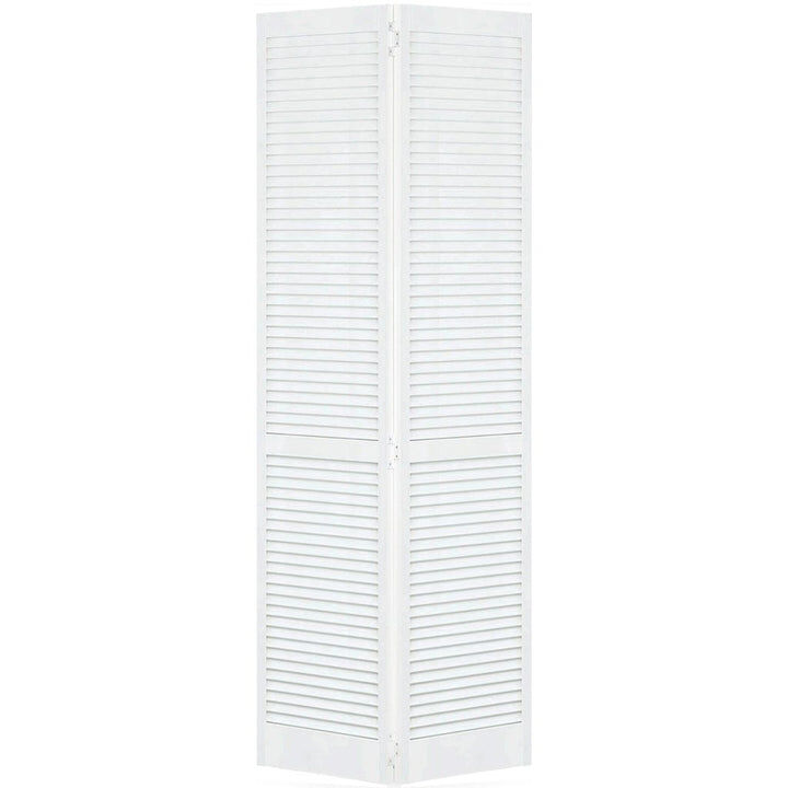 Kimberly Bay 36 in. x 80 in. Traditional Louver Panel White Solid Core Wood Bi-fold Door