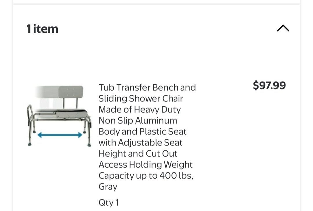Heavy Duty Gray Aluminum Tub Transfer Bench & Sliding Shower Chair, 400 lbs Capacity, Adjustable Height