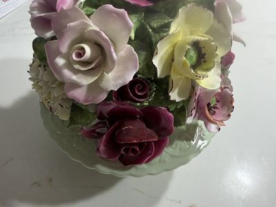 Vintage Porcelain Floral Arrangement Centerpiece Figurine Multi-Color
