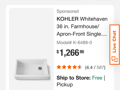 Kohler farmhouse cast Iron 36x22
