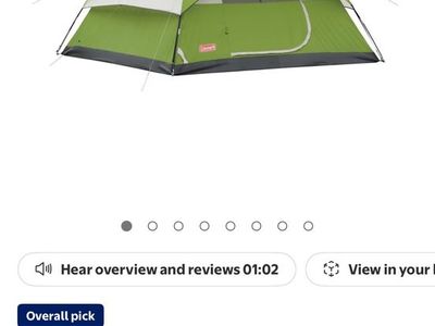 Coleman Sundome 6-Person Dome Tent Green 72" Center Height
