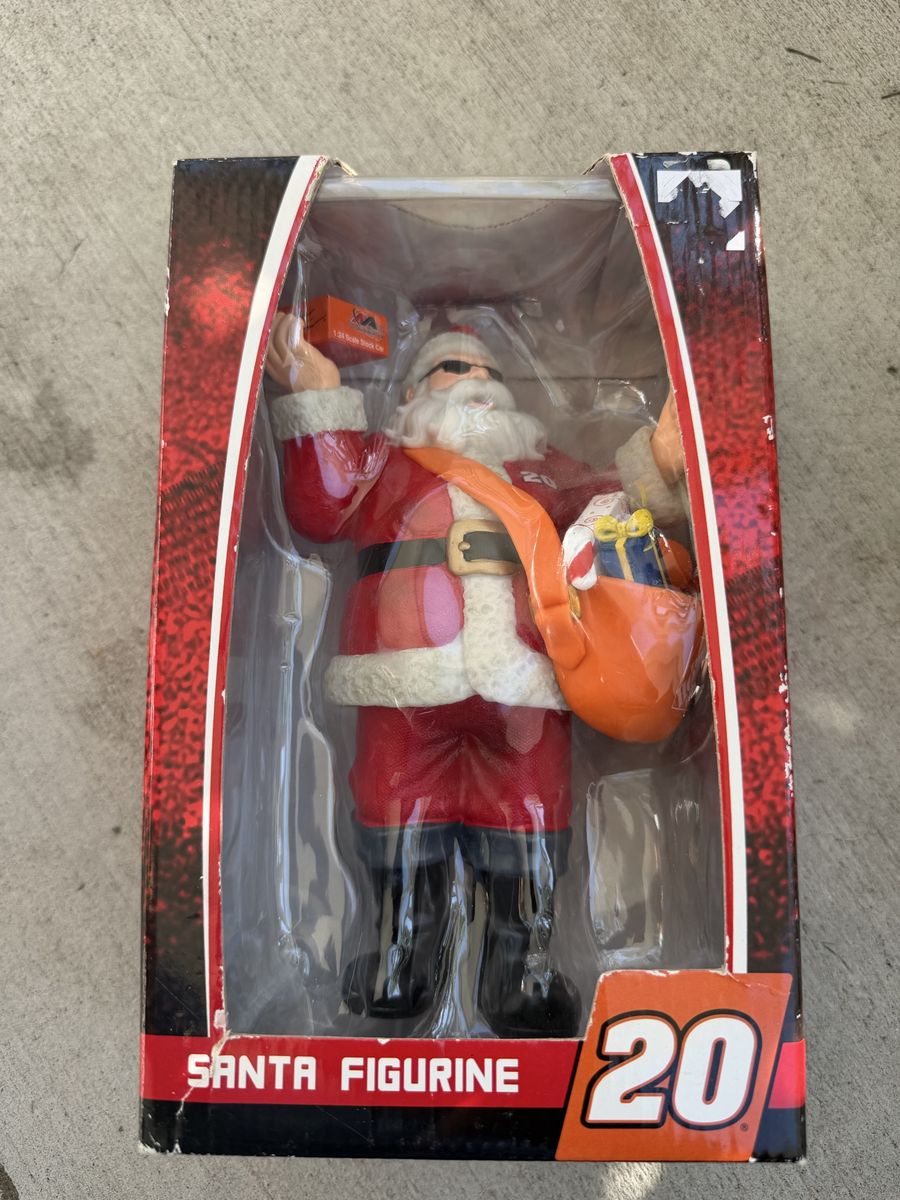 NASCAR #20 Santa Figurine in Box - Holiday Decor Collectible