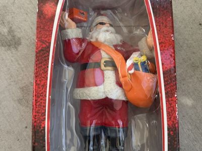 NASCAR #20 Santa Figurine in Box - Holiday Decor Collectible