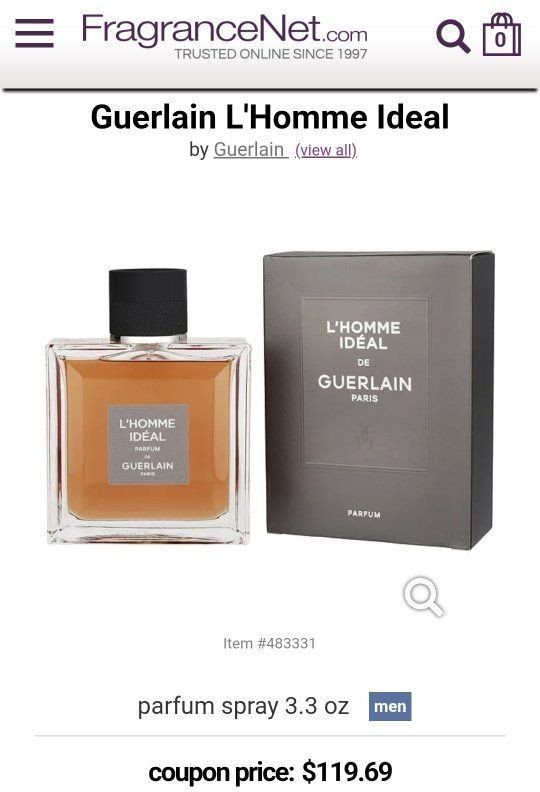 New Guerlain L'Homme Idéal Parfum Spray for Men 3.3 oz / 100 ML. Authentic luxury cologne.