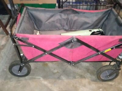 Utility wagon folding collapsible with tailgate and table gardening camping etc