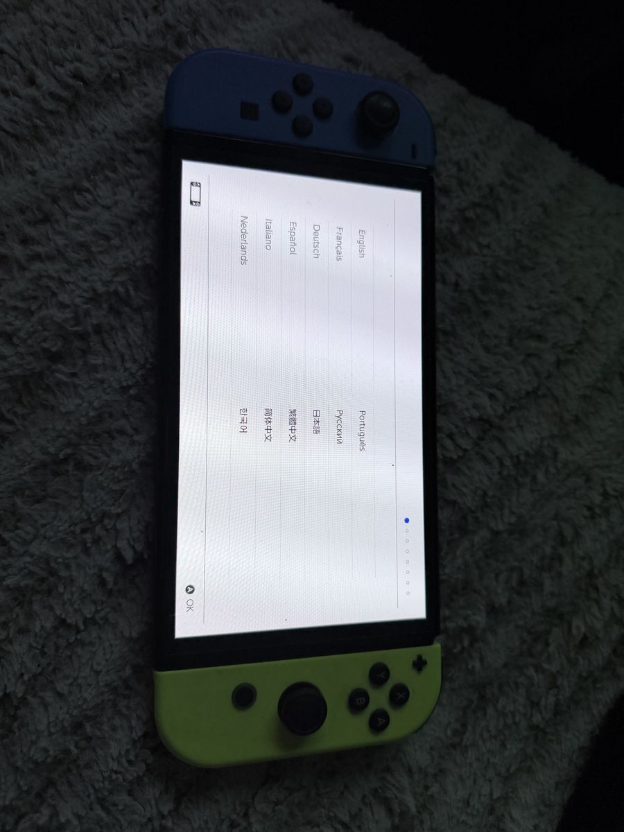 Nintendo Oled Switch Console with Blue & Yellow Joy-Cons - Used, Good Condition