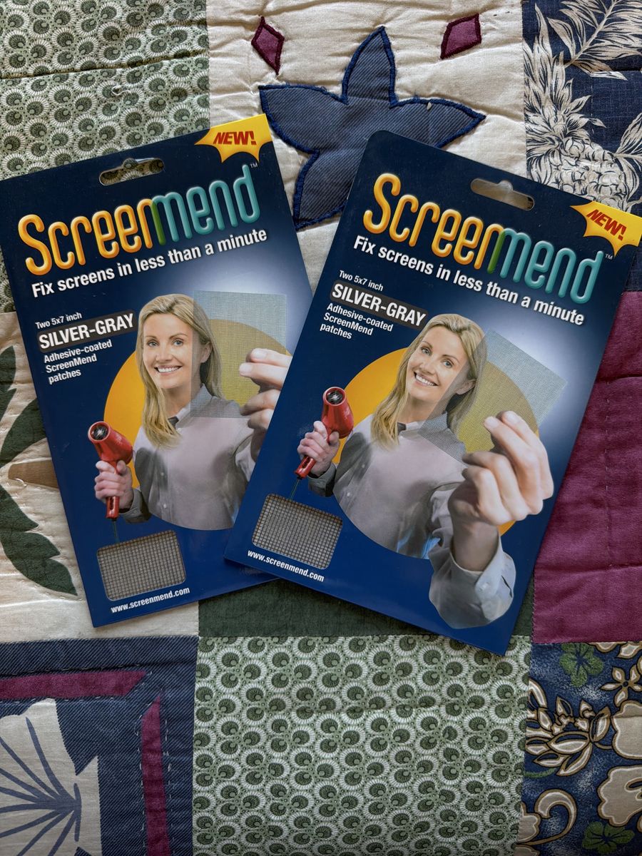 TWO new in package: Screenmend Silver-Gray 5x7" Adhesive-Coated Screen Repair Patches - 2 per Pack (one pack is $9)