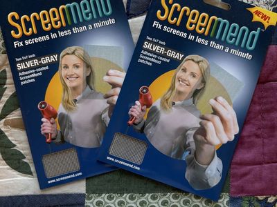 TWO new in package: Screenmend Silver-Gray 5x7" Adhesive-Coated Screen Repair Patches - 2 per Pack (one pack is $9)