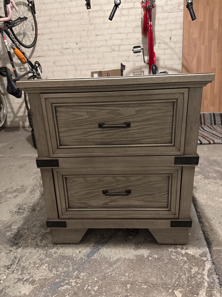 Real Wood Nightstand or End Table - usb/outlets
