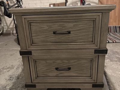 Real Wood Nightstand or End Table - usb/outlets