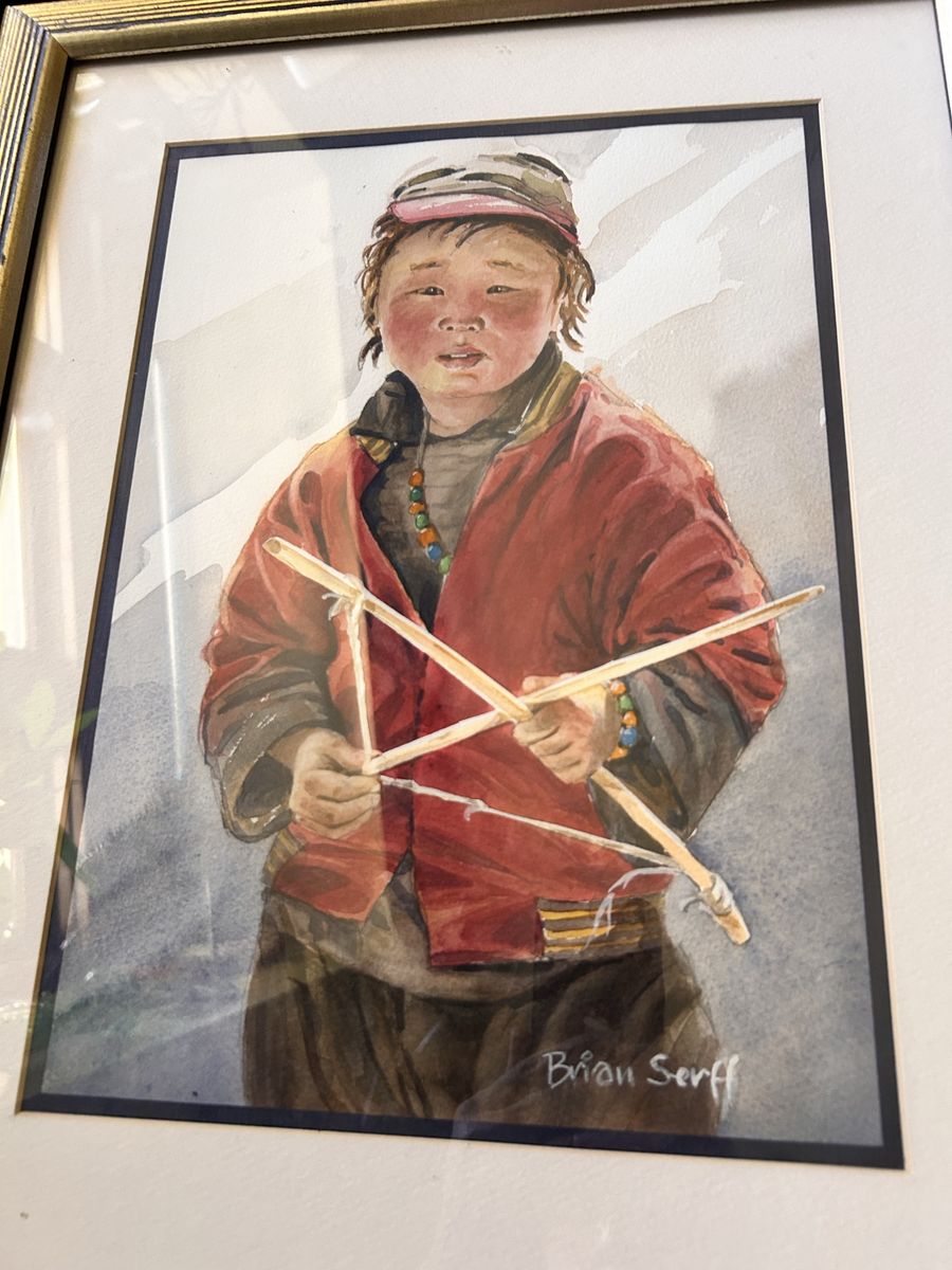 Original WaterColor Paiting by Brian Serff Archa Boy in Nepal Fully Frame retail for $350