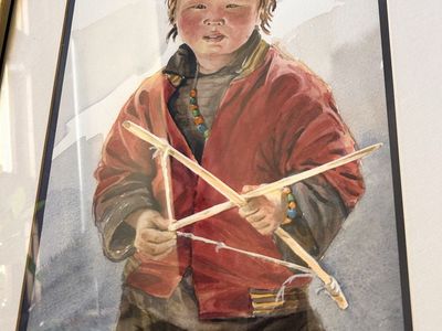 Original WaterColor Paiting by Brian Serff Archa Boy in Nepal Fully Frame retail for $350