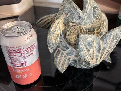Ceramic fish planter/yard decor 7” tall