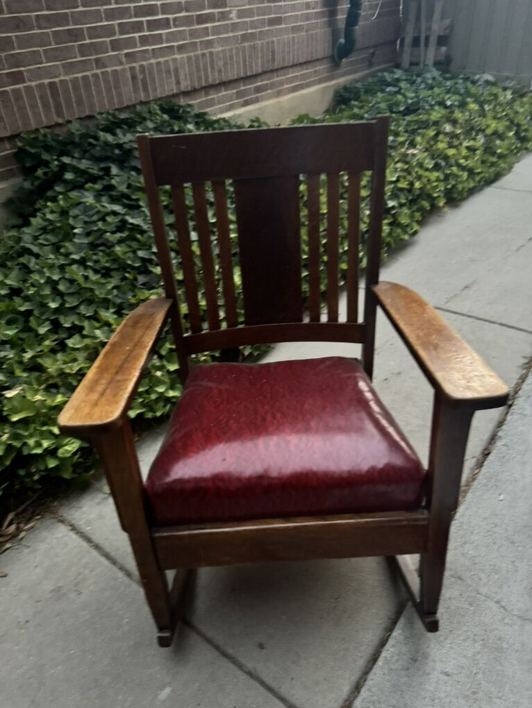 Antique Oak Mission Rocking Chair