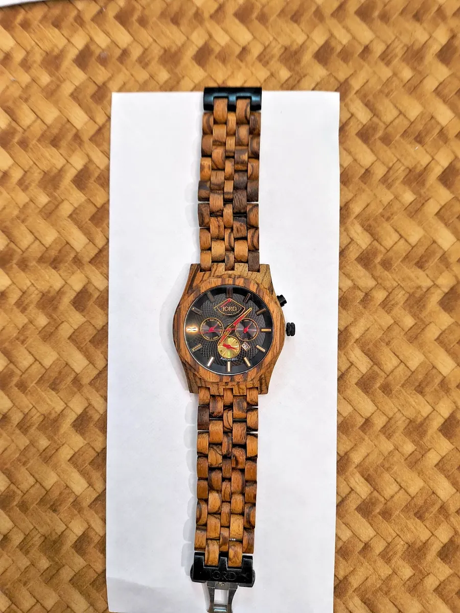 Jord Sawyer Zebrawood And Obsidian Automatic Watch - RARE
