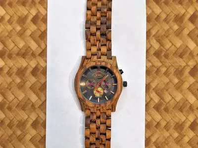 Jord Sawyer Zebrawood And Obsidian Automatic Watch - RARE