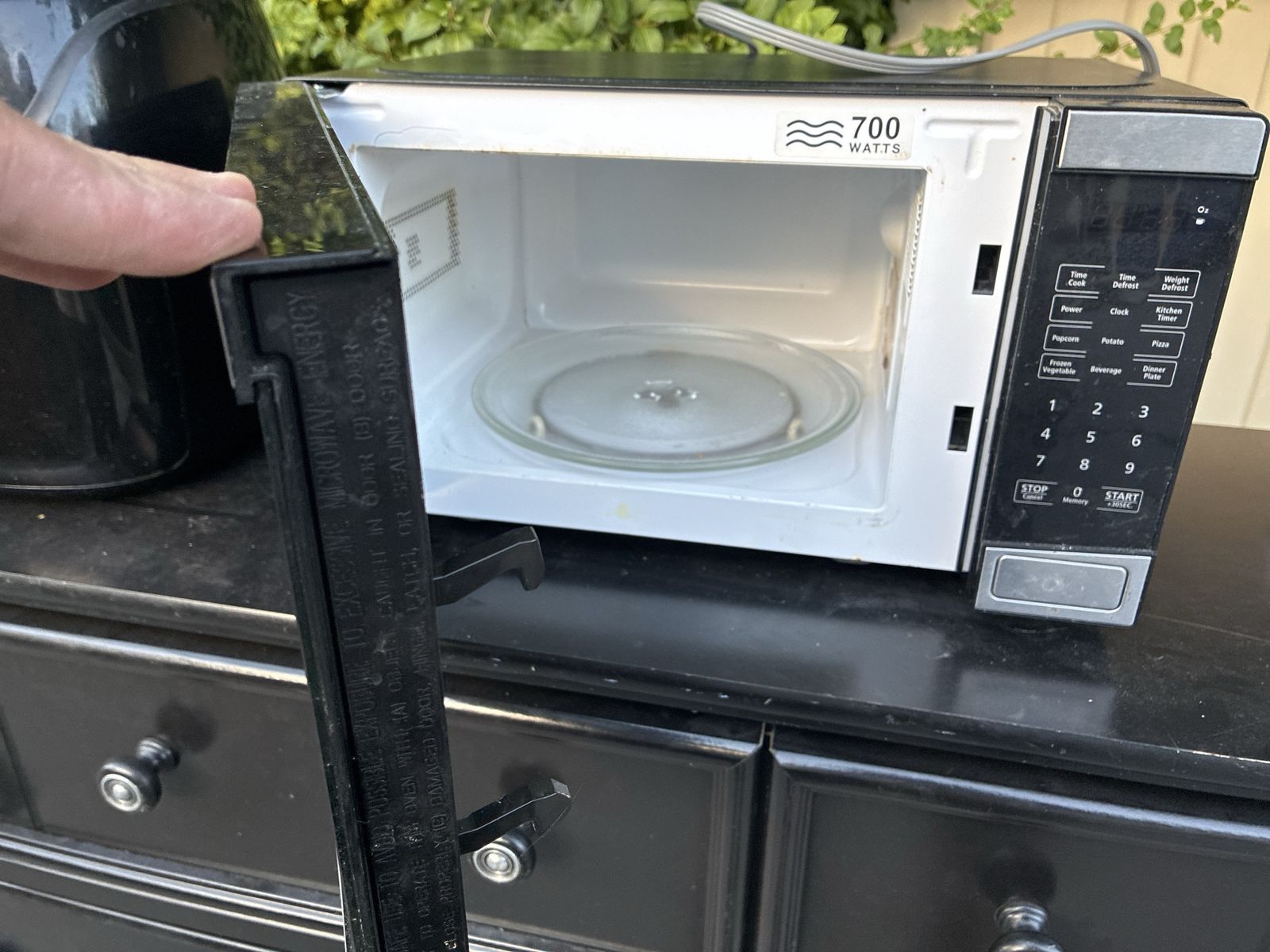 Countertop Microwave 700 Watts Black and Stainless Steel