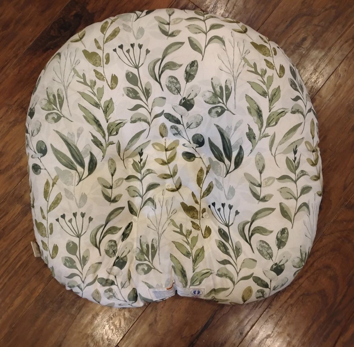 Snuggle Me Organic Baby Lounger Eucalyptus White Leaf Pattern Infant Pillow