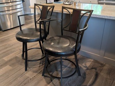 Swivel barstools with back
