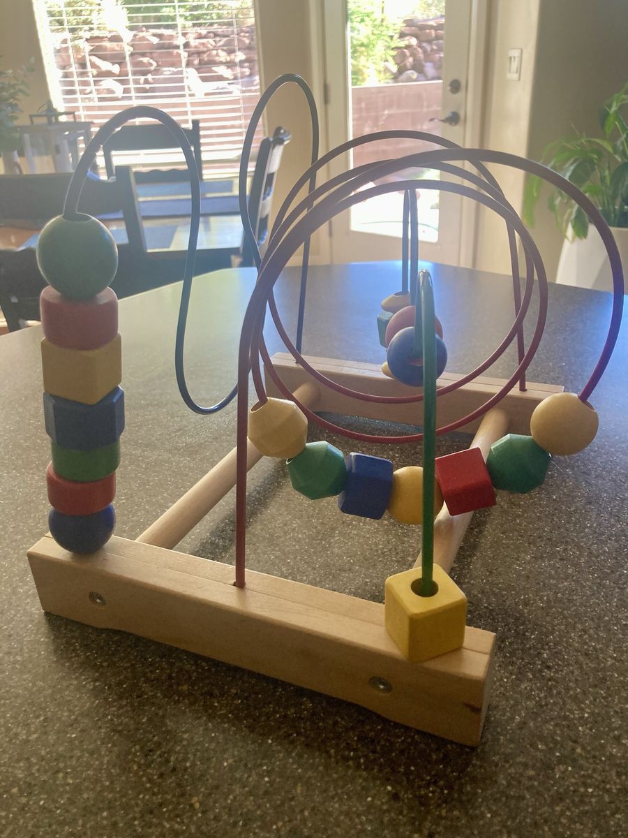 Wooden Bead Maze Roller Coaster Toy