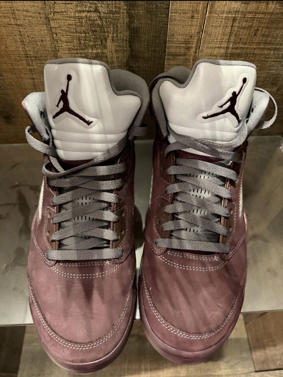 Nike Air Jordan 5 Retro Burgundy Basketball Shoes, Size 10.5 Men's