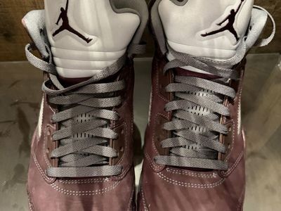 Nike Air Jordan 5 Retro Burgundy Basketball Shoes, Size 10.5 Men's