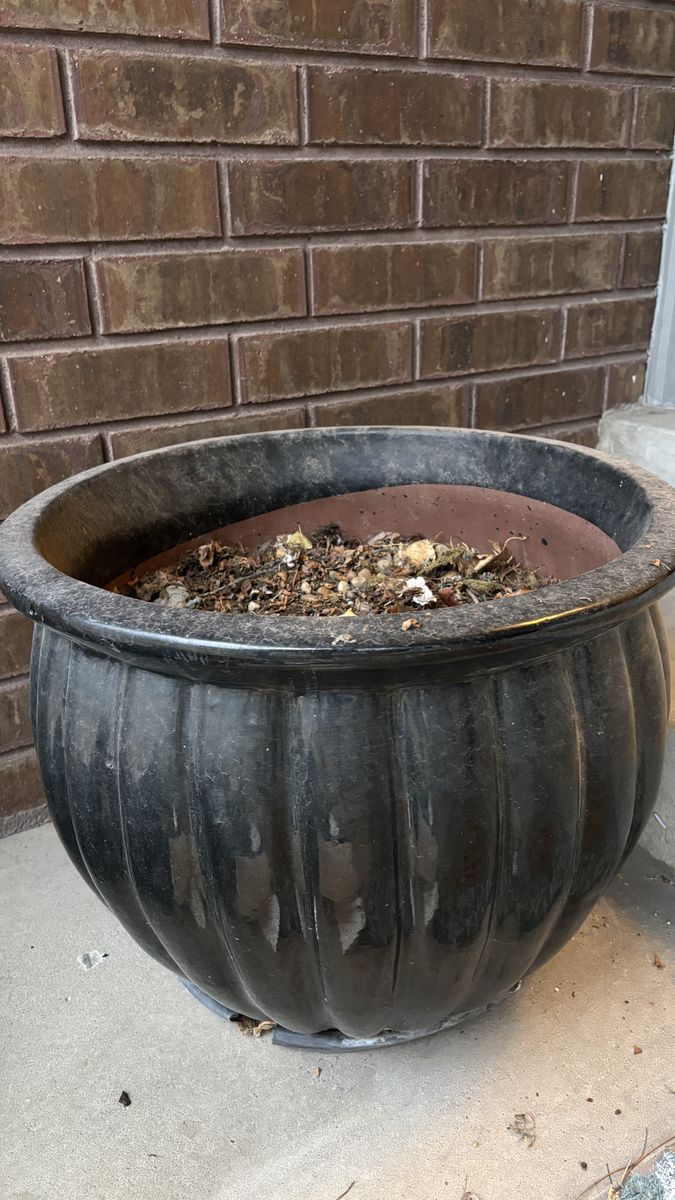 Black Ceramic Planter