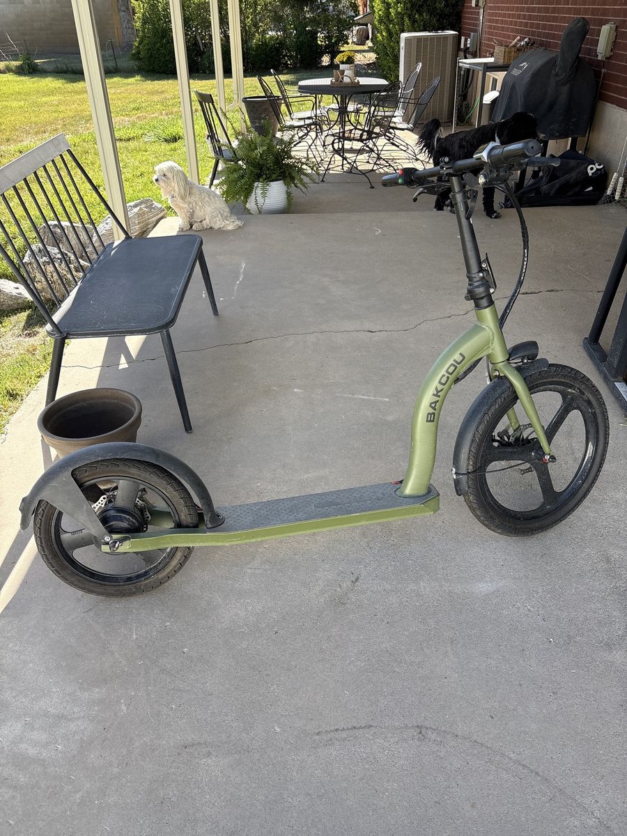 Bakcou Electric Bike/Scooter - Olive Green, Excellent Condition