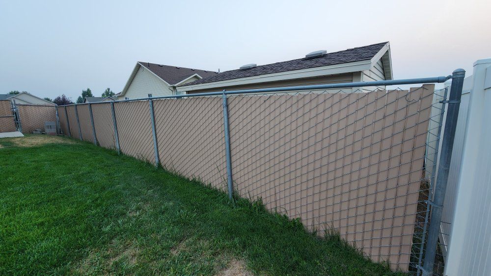 privacy chain link fence.