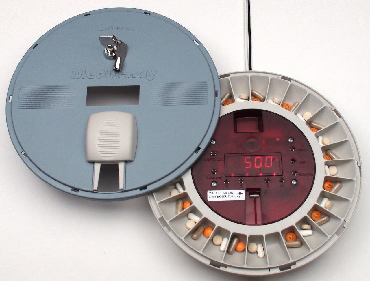 MedReady Automatic Medication Dispenser with Digital Display and Key Lock