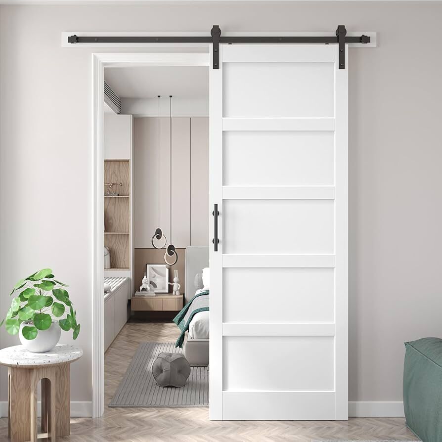 Fredbeck 36x96 inch White Barn Door