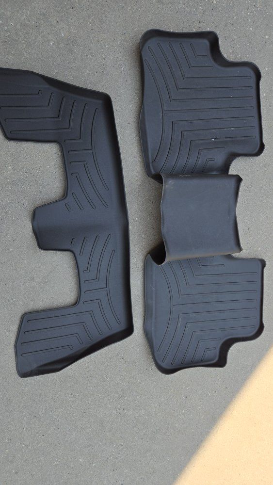 Audi SQ7 or Q7 WeatherTech Custom Fit FloorLiners Black 2nd and 3rd row