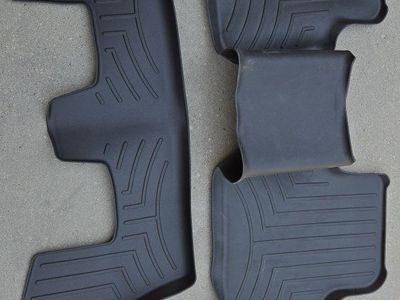 Audi SQ7 or Q7 WeatherTech Custom Fit FloorLiners Black 2nd and 3rd row