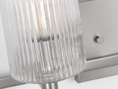 Generation lighting Lando 4-Light Brushed Nickel Vanity Light with Ribbed Glass Shades