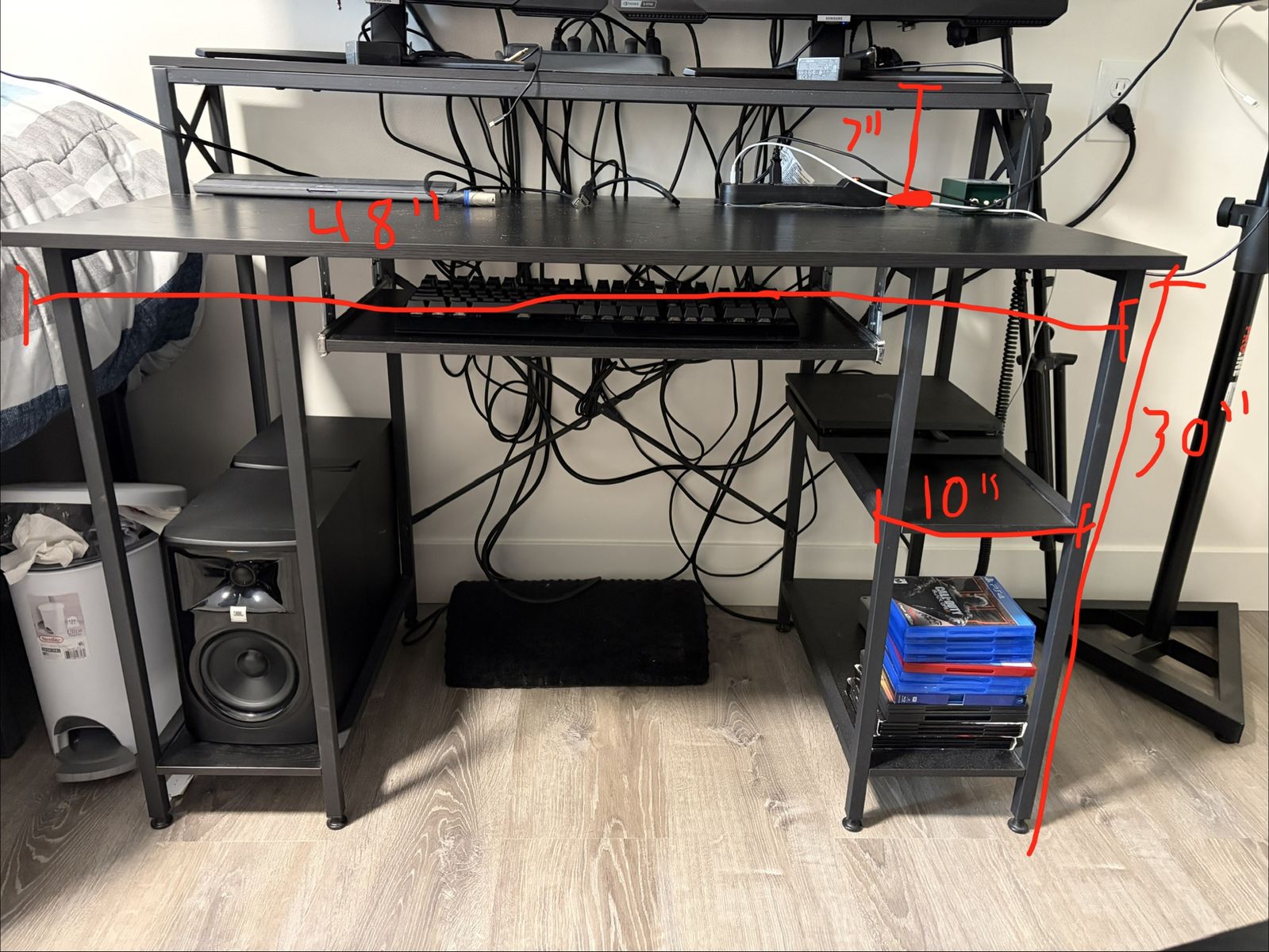 Black Multishelf Desk