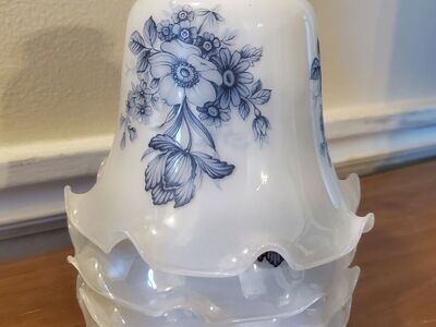 Four Vintage Milk Glass Tulip Lamp Shades