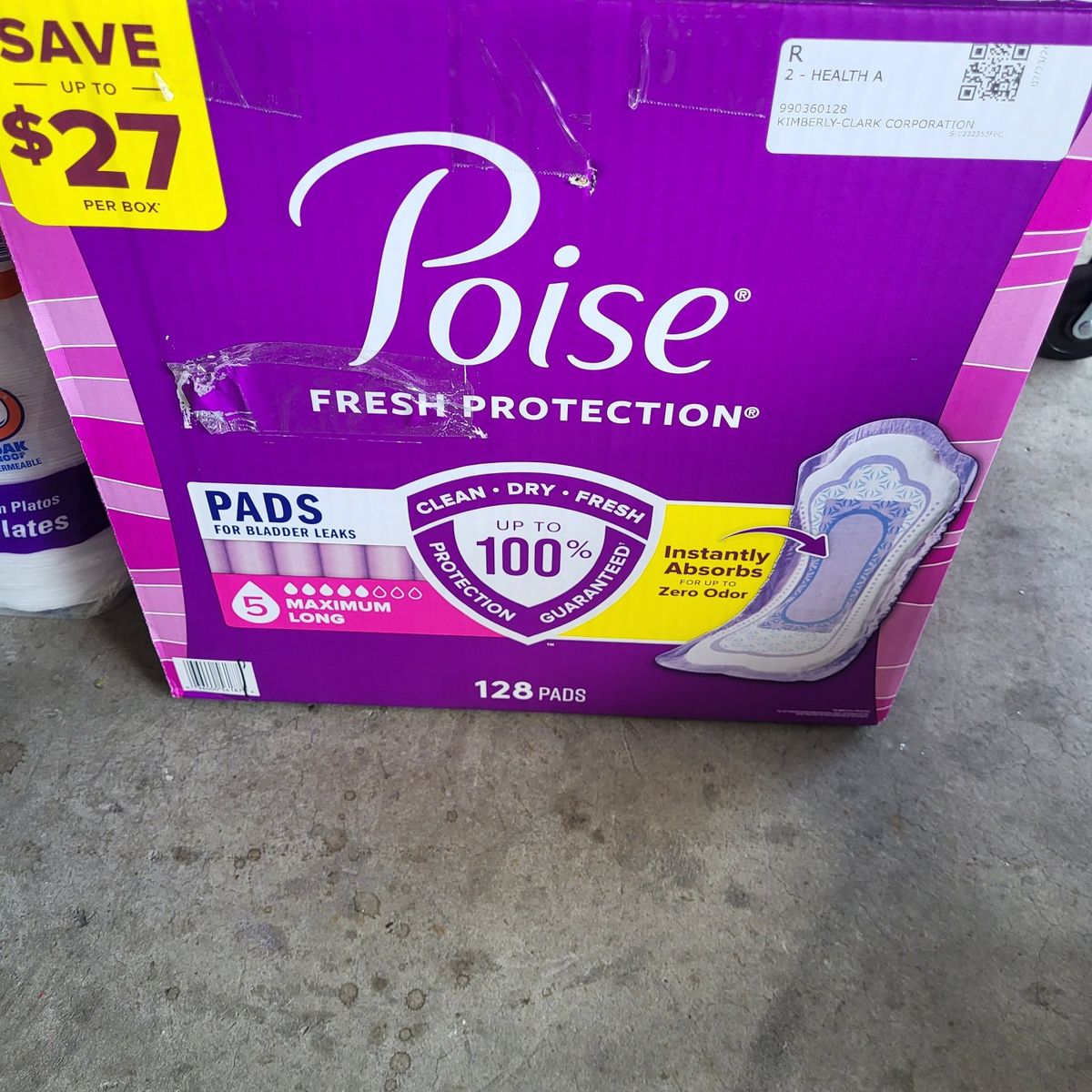 Poise Daily Pads* 128ct Each Box