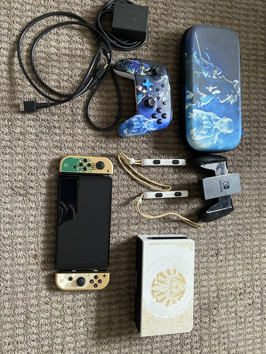 Nintendo Switch OLED Special Edition Tears of the Kingdom with Pro Controller and Protective Case