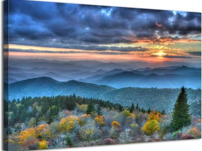 NEW Large Smoky Mountain Wall Art Blue Ridge Mountains Wall Decor Appalachians National Park