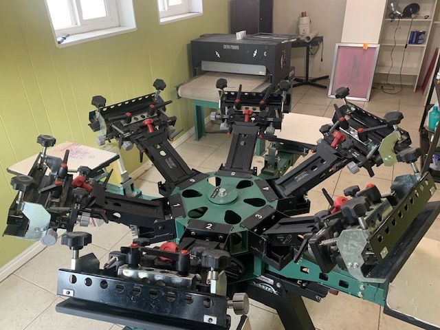 Vastex V-2000HD 6 Station 6 Color Screen Printing Press System